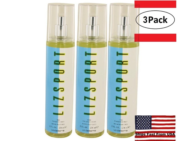 3 Pack LIZ SPORT by Liz Claiborne Fragrance Mist Spray 8 oz for Women