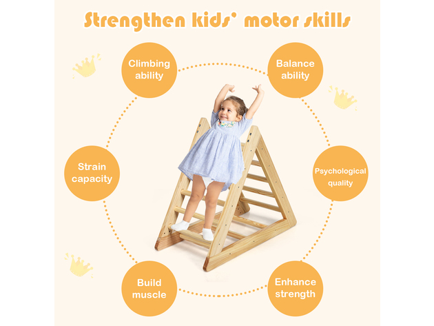 Wooden Climbing Pikler Triangle with Climbing Ladder For Toddler Step Training