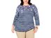 Karen Scott Women's Plus Size Mixed-Print 3/4-Sleeve Top Blue Size 3 Extra Large