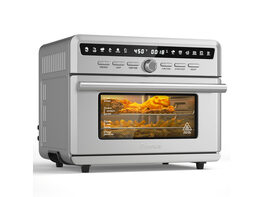 Costway 26.4 QT 10-in-1 Air Fryer Toaster Oven Dehydrate Bake 1800W w/ Recipe - Silver
