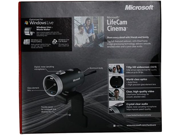 Microsoft H5D-00001 TrueColor Technology 360° Rotation LifeCam Cinema Webcam