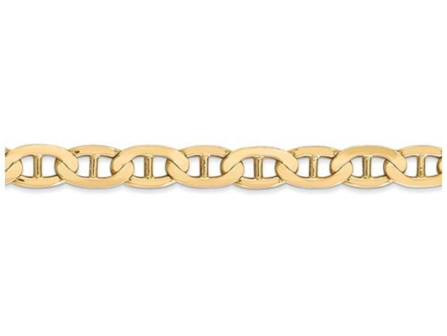 Concave Anchor 6.25mm Chain Necklace 18 Inches in 14K Yellow Gold