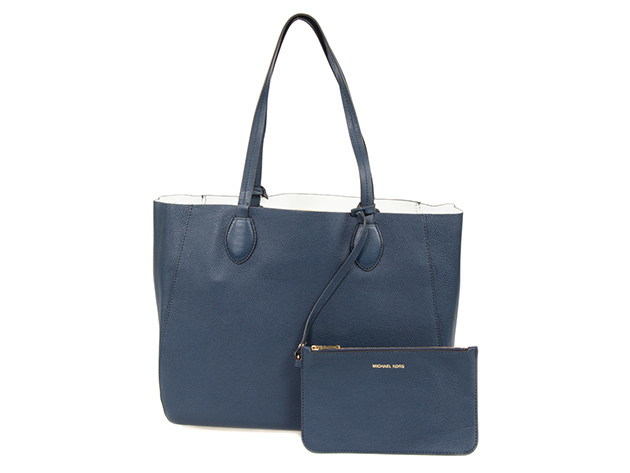 Michael Kors Leather Reversible Large Mae Tote (Navy)