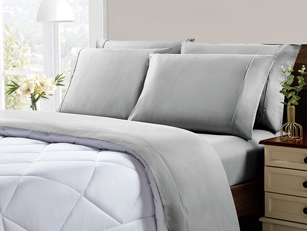 Kathy Ireland 6-Piece CoolMax Sheet Set (Light Grey/Queen)