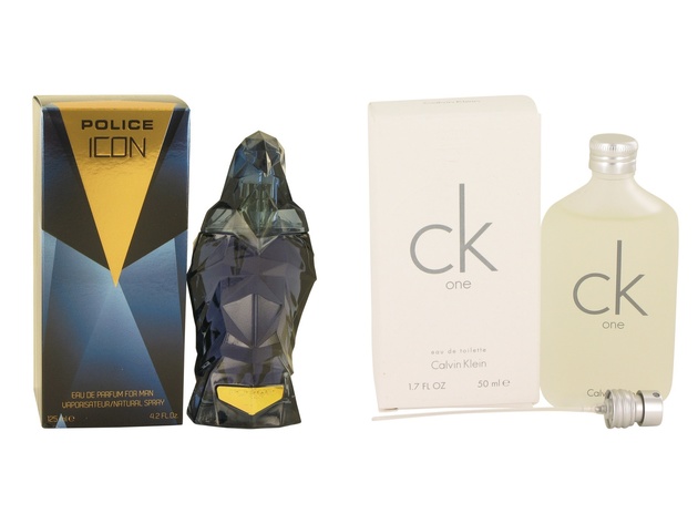 Gift set  Police Icon by Police Colognes Eau De Parfum Spray 4.2 oz And  CK ONE EDT Pour/Spray (Unisex) 1.7 oz