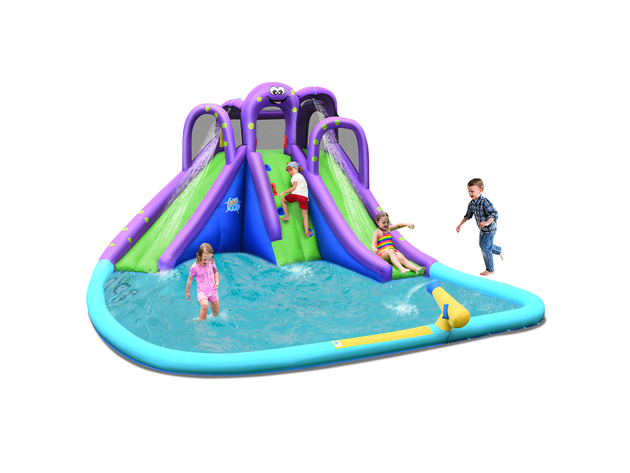 Costway Inflatable Water Park Octopus Bounce House 2 Slides Climbing Wall Without Blower