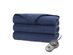 Sunbeam Soft Quilted Fleece Electric Heated Warming Blanket Twin Newport Blue Washable Auto Shut Off 10 Heat Settings