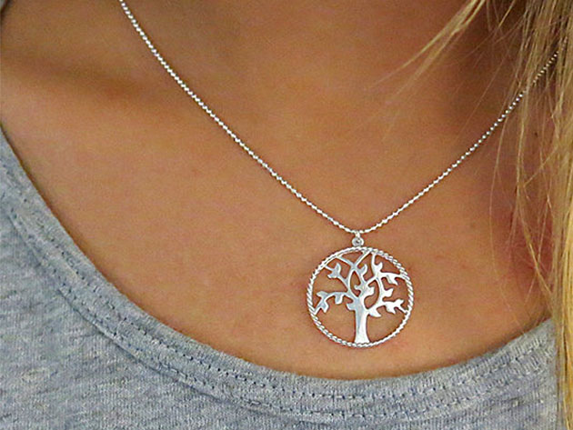 Solid Sterling Silver Tree Of Life Necklace