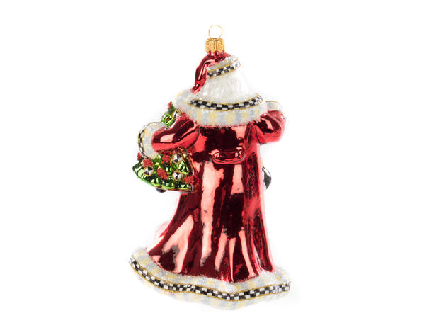 MacKenzie-Childs Glass Ornament - 'Tis the Season Santa