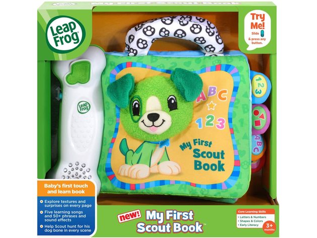 Leapfrog My First Scout Book Toy with Light-up Music Note Button, Plays a Welcome Song and Four Sing-along Songs, Green