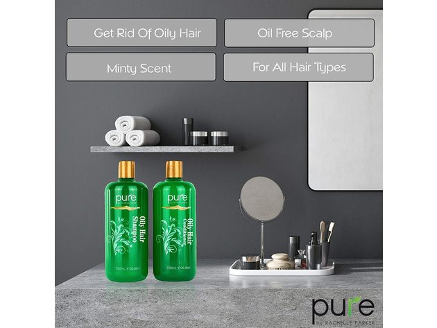 Shampoo & Conditioner Set for Oily Hair. Hair Strengthener & Itchy Scalp Shampoo Treatment.