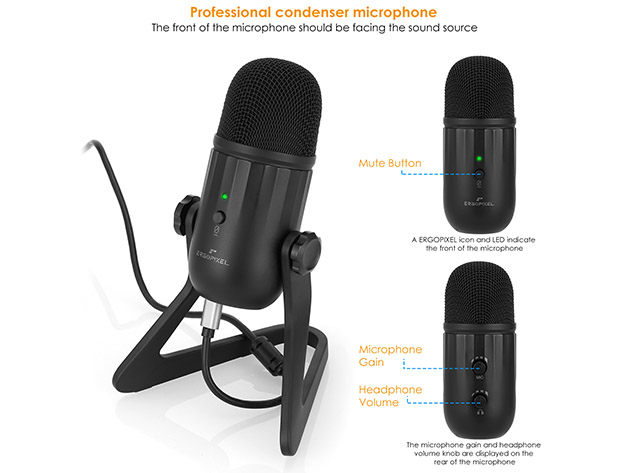 Ergopixel Uni-Directional Stream Microphone