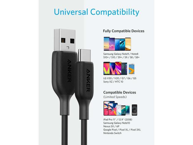 Anker PowerLine III USB-A to USB-C Cable (10ft)