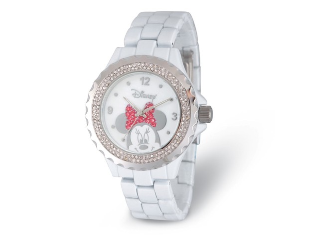 Disney Ladies Size Minnie Mouse Crystal Watch