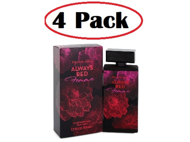 4 Pack of Always Red Femme by Elizabeth Arden Eau De Toilette Spray 1.7 oz