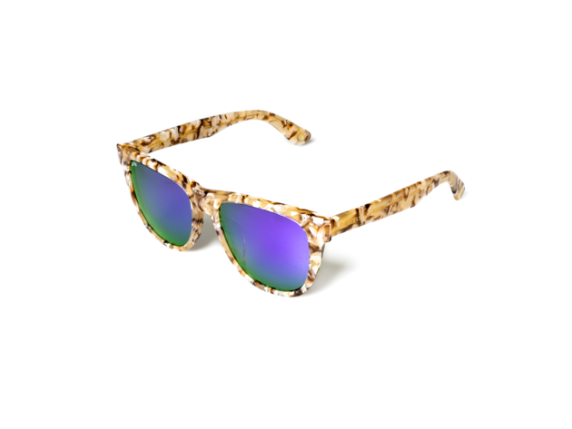The Go To Sunglasses Creme Tortoise / Purple Mirror