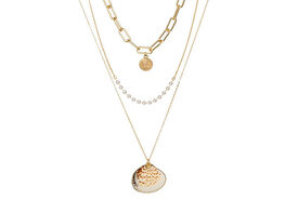 Gold Sea Shell 3-Layer Necklace