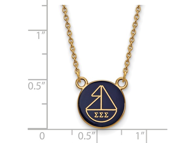 14K Plated Silver Sigma Sigma Sigma Small Enamel Necklace