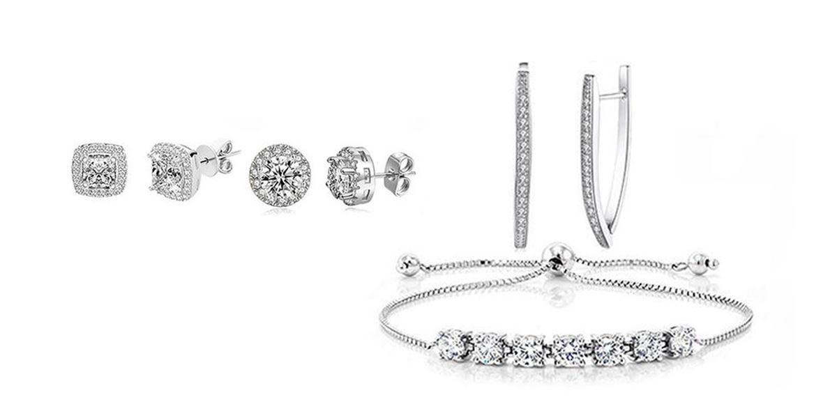 Princess Tennis Bracelet & Earrings Ft. Swarovski Elements Jewelry Set