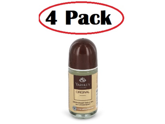 4 Pack of Yardley Original by Yardley London Deodorant Roll-on 1.7 oz