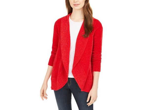 petite chenille cardigan
