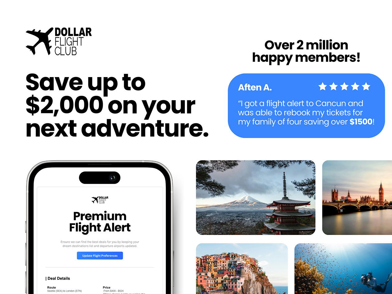 Dollar Flight Club Premium Plan: 1-Year Subscription