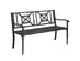 Costway Patio Garden Bench Steel Frame Park Yard Outdoor Furniture Porch Chair Black