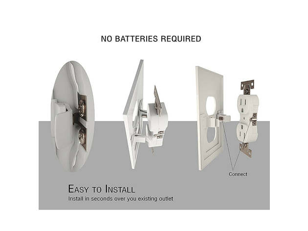 Outlet Cover with Built-In LED Night Light (Duplex/Rounded/5-Pack)