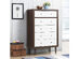 Costway 5 Drawer Dresser Wood Chest of Drawers Storage Freestanding Cabinet Organizer - White+ Walnut