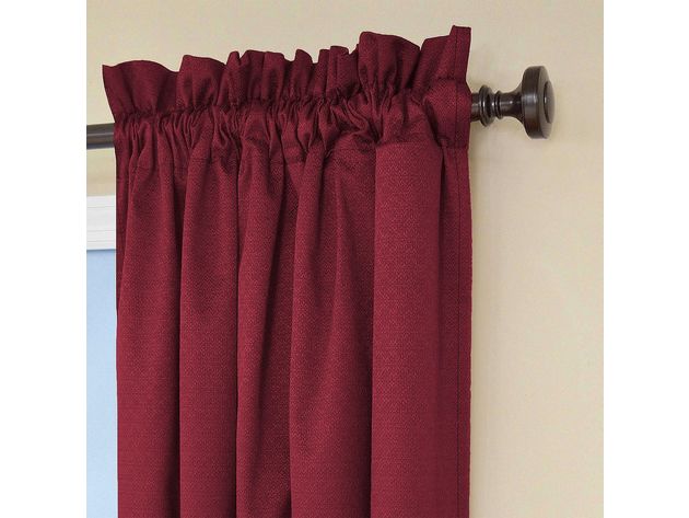 Eclipse Thermaback Canova Room Darkening Single Window Curtain Panel, 42 Inches x 84 Inches, Burgundy