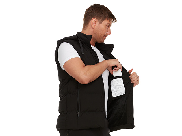 Helios Paffuto Heated Unisex Vest with Power Bank (Black/XL)