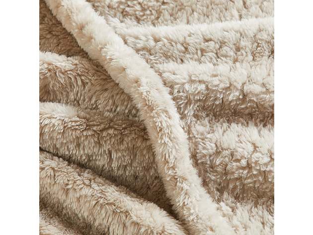 Classic Textured Fleece Blanket Linen King