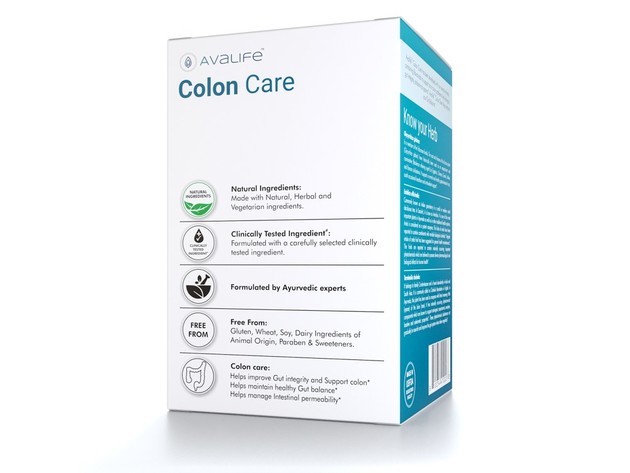 Avalife Colon Care - Colon Cleanse Supplements for Men & Women - Helps Weight Loss - Gluten Free, Vegan & Non-GMO - 60 Capsules