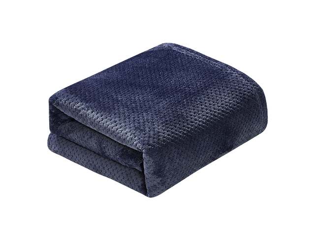 Classic Textured Fleece Blanket Midnight King