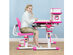 Costway Children's Desk Chair Set Height Adjustable Study Table - Pink