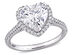 3.00 Carat (ctw) Lab-Created Moissanite Heart Engagement Ring in 14k White Gold with 1/4 carat (ctw) Diamonds (G-H, I1;I2) 