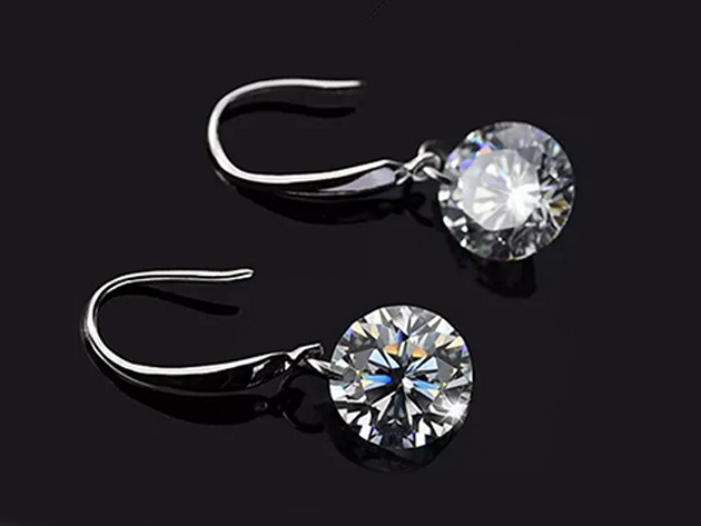 Naked Swarovski Drill Sterling Silver Drop Earrings