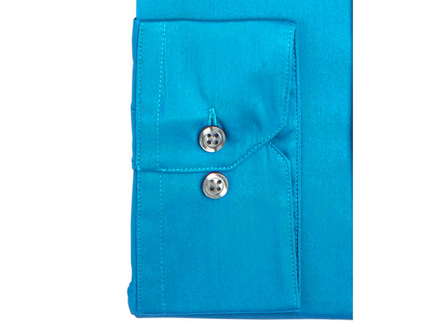 Alfani Men's Stretch Easy-Care Solid Dress Shirt Aqua Size 14x32-33