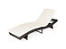 Costway Adjustable Pool Chaise Lounge Chair Outdoor Patio Furniture PE Wicker w/Cushion - White