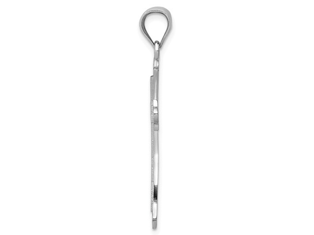 14K White Gold Cross Pendant Necklace with Chain