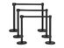 Costway 6Pcs Black Stanchion Posts Queue Pole Retractable Belt Crowd Control Barrier - Black