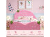 Costway Kids Children Upholstered Platform Toddler Bed Bedroom Furniture Berry Pattern - Pink