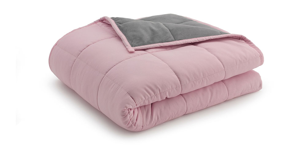 Weighted Anti-Anxiety Blanket (Grey/Pink, 15Lb)