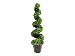 Costway 4FT Artificial Boxwood Spiral Tree Faux Tree W/Realistic Leaves Indoor Outdoor - Green