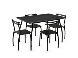 Costway 5 Pcs Dining Set Table 30'' And 4 Chairs Home Kitchen Room Breakfast Furniture Black - black