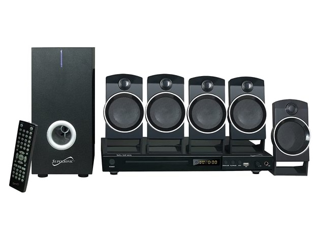 Supersonic SC37HT 5.1 Channel Surround Sound DVD Home Theater Built-in USB Input (Used, Damaged Retail Box)