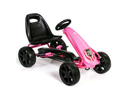 Go Kart Pedal Car Kids Ride On Toys Pedal Powered 4 Wheel Adjustable Seat Pink/Black - pink