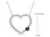 1.10 Carat (ctw) Lab Created Blue and White Sapphire Heart Pendant Necklace in Sterling Silver with Chain