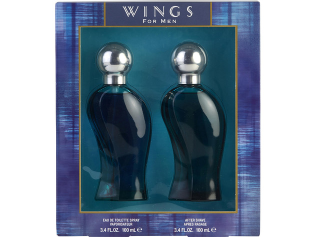 WINGS by Giorgio Beverly Hills EDT SPRAY 3.4 OZ & AFTERSHAVE 3.4 OZ for MEN  100% Authentic