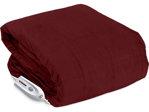 Serta Microsuede Electric Warming Furniture Protector Easy Care Chair Protector Merlot - Merlot